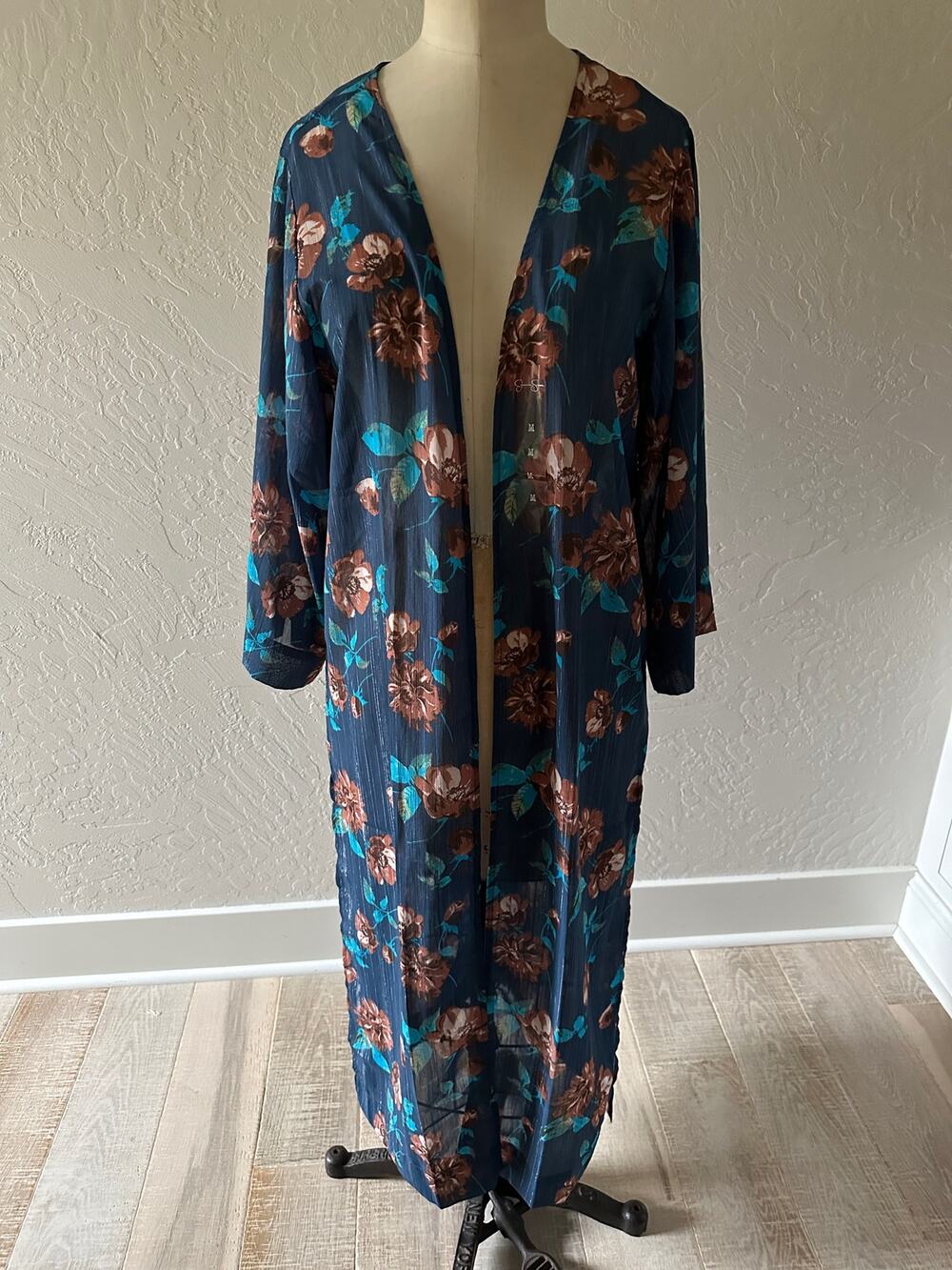 JESSICA SIMPSON | Blakely $79 NEW Floral Open Front Kimono Duster Boho Size M